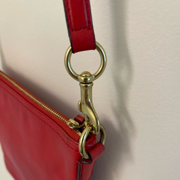 Coach Red Leather Crossbody Bag with Gold Hardware - Picture 6 of 9